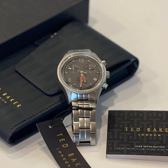 LIKE NEW! Ted Baker London Chronograph Watch w/ Metal Band - Picture 1 of 7